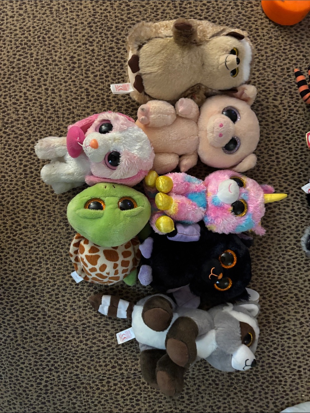 Ty Beanie Boos Plush Collection - Pink, Green, Black, Brown, Gray